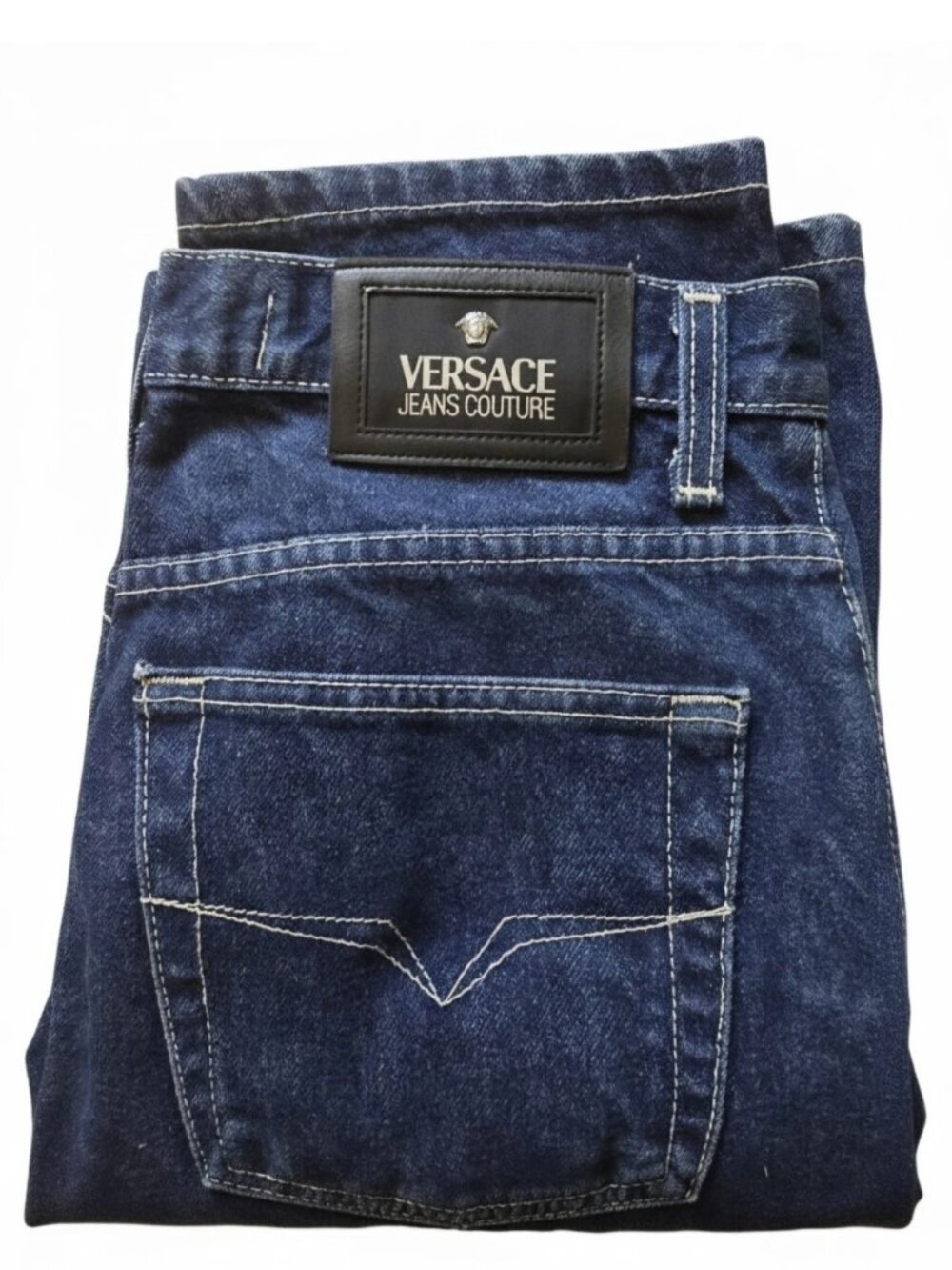Versace Jeans Couture Men's 30x44 Medusa Head Blue Denim Straight Leg Jeans